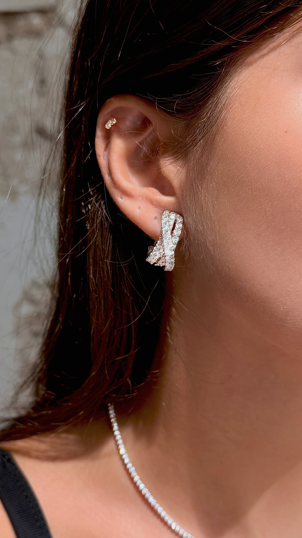 Diamond woven earrings