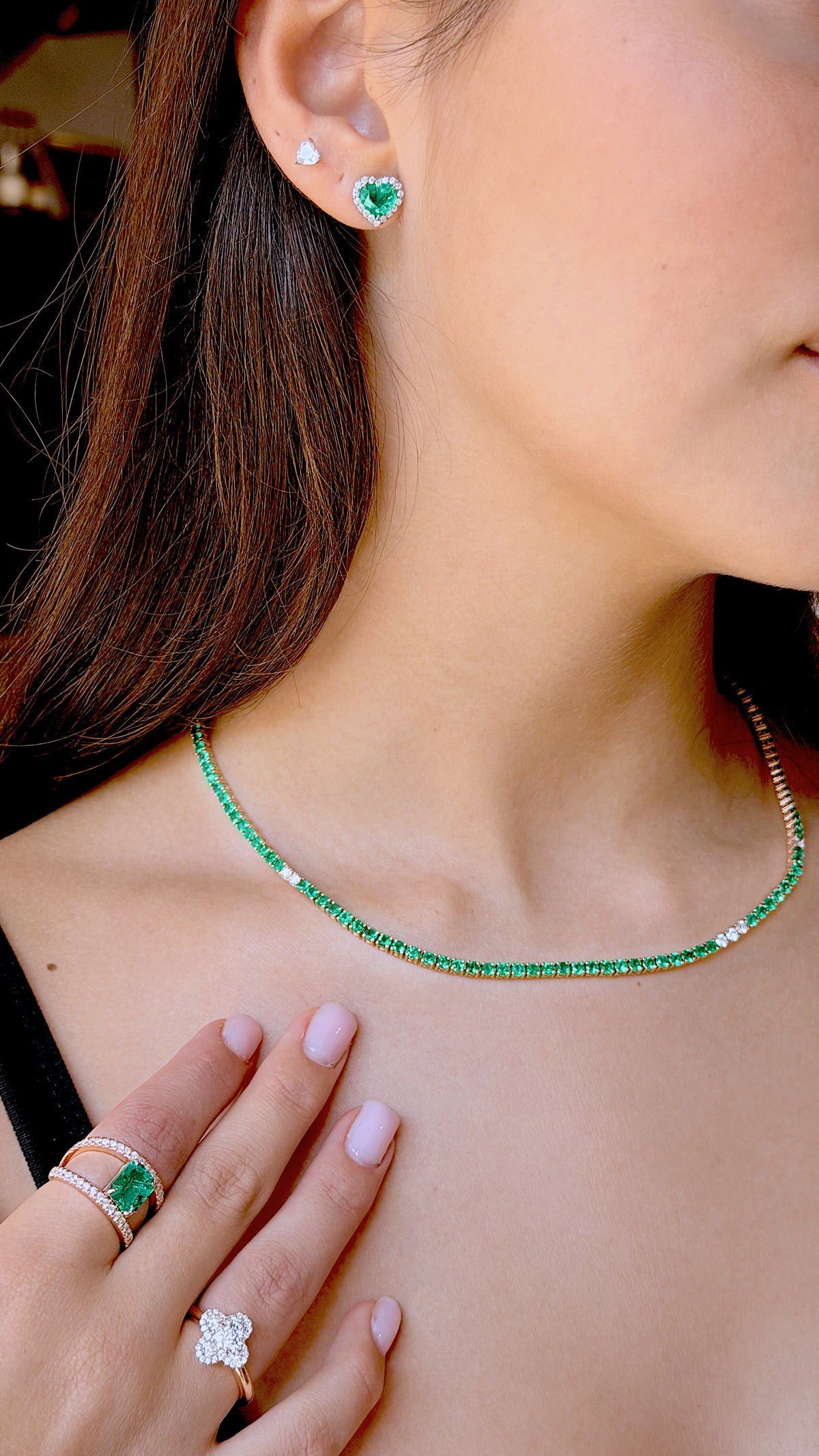 A-Symmetric emerald necklace