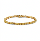 Yellow diamonds often lose their impact when set in white metal, which is why we leaned in — bracelet packshot, Full bracelet view