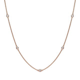 diamond bezel station necklace 18k gold