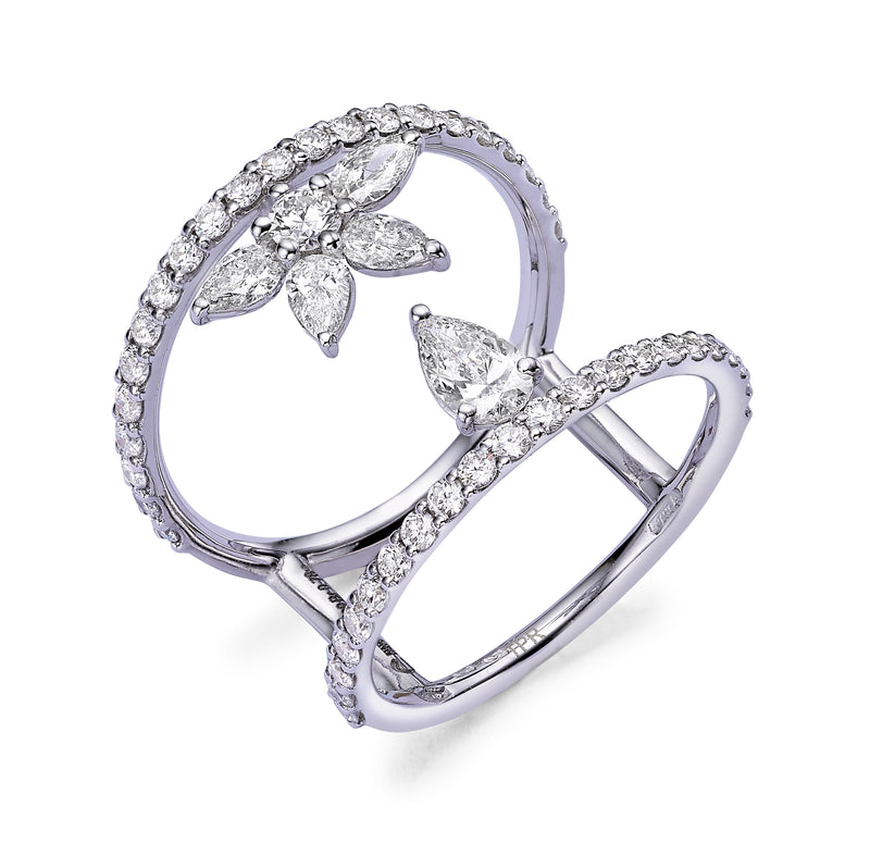 Open Lotus Diamond ring