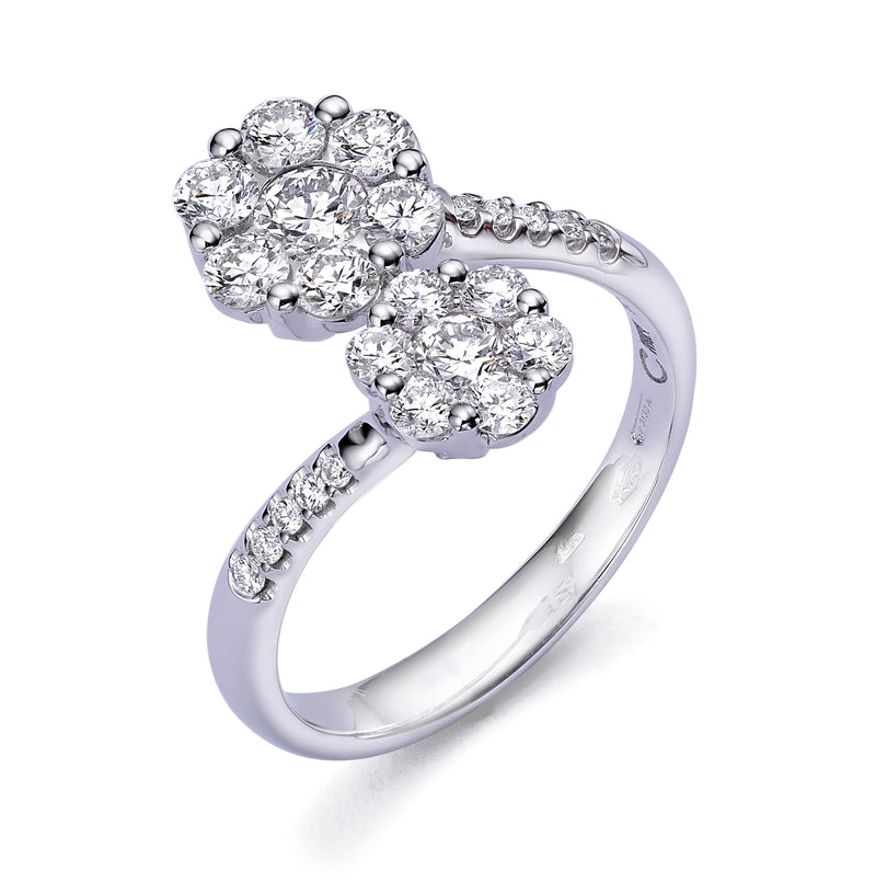 Double Flower Diamond Ring