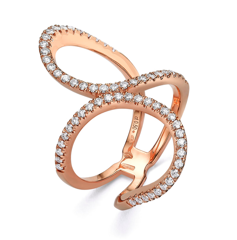 Loop Diamond Ring 18k Rose Gold