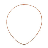 diamond bezel station necklace 18k rose gold