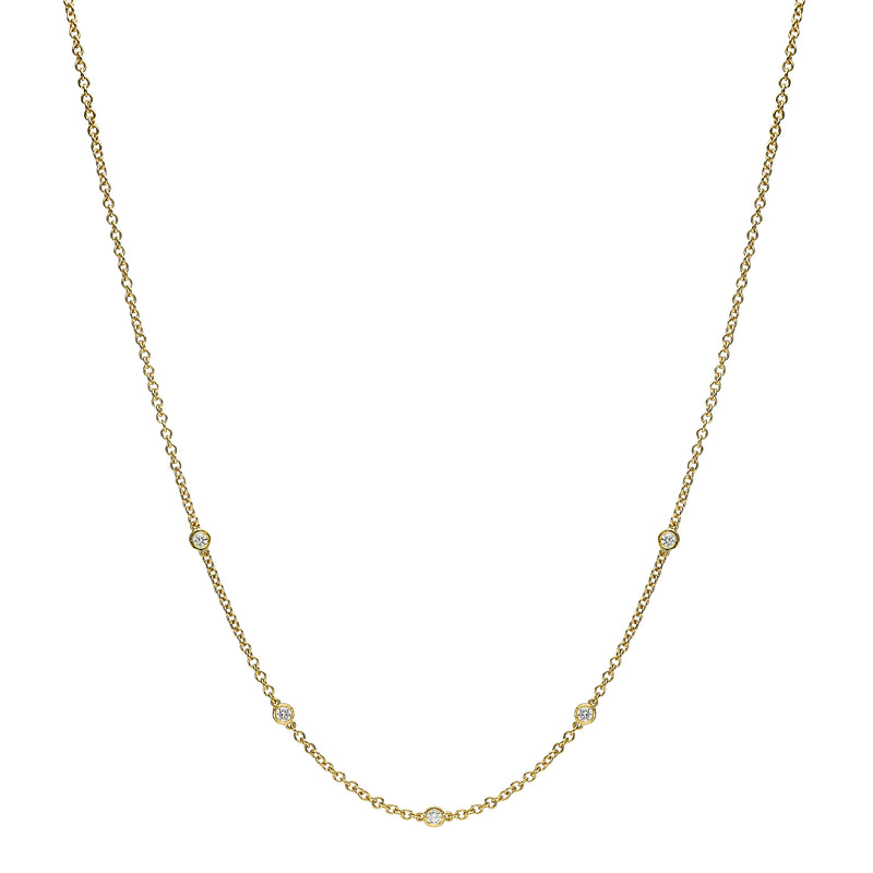 yellow gold 18k bezel necklace