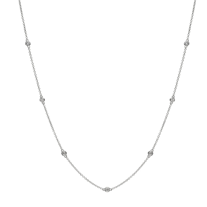 7 Diamond Bezel Station necklace