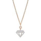 Diamond pendant neckalce rose gold 18k