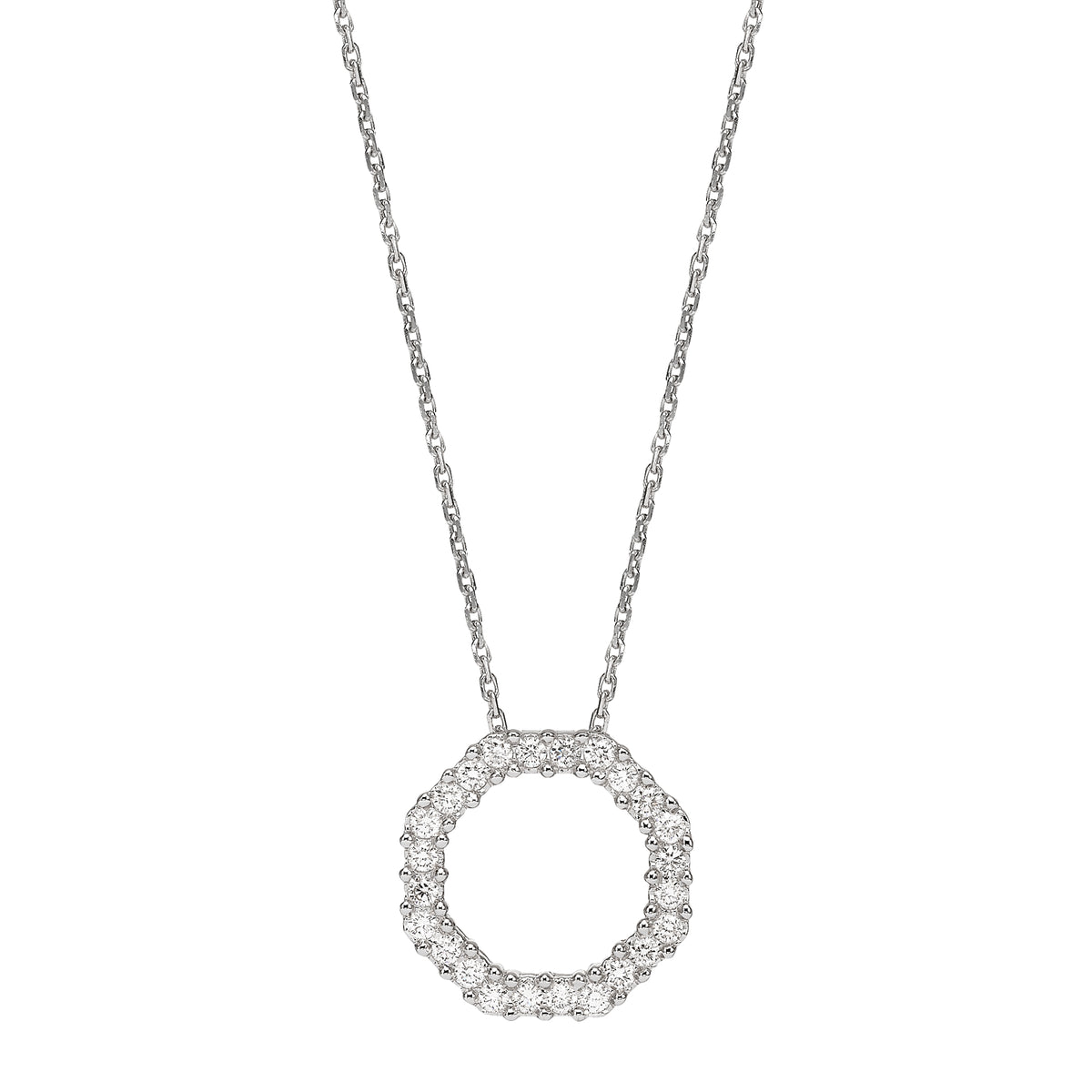 Diamond Octagon pendant 18k white gold