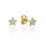 Diamond Stars Earrings yellow gold 18K