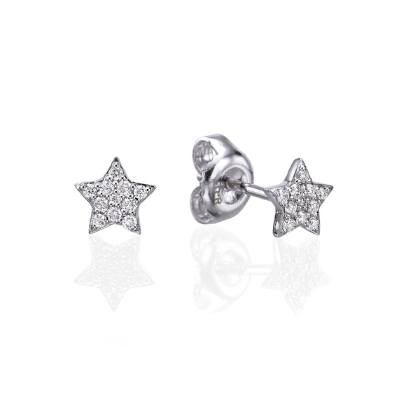 Diamond Stars Earrings white gold 18K