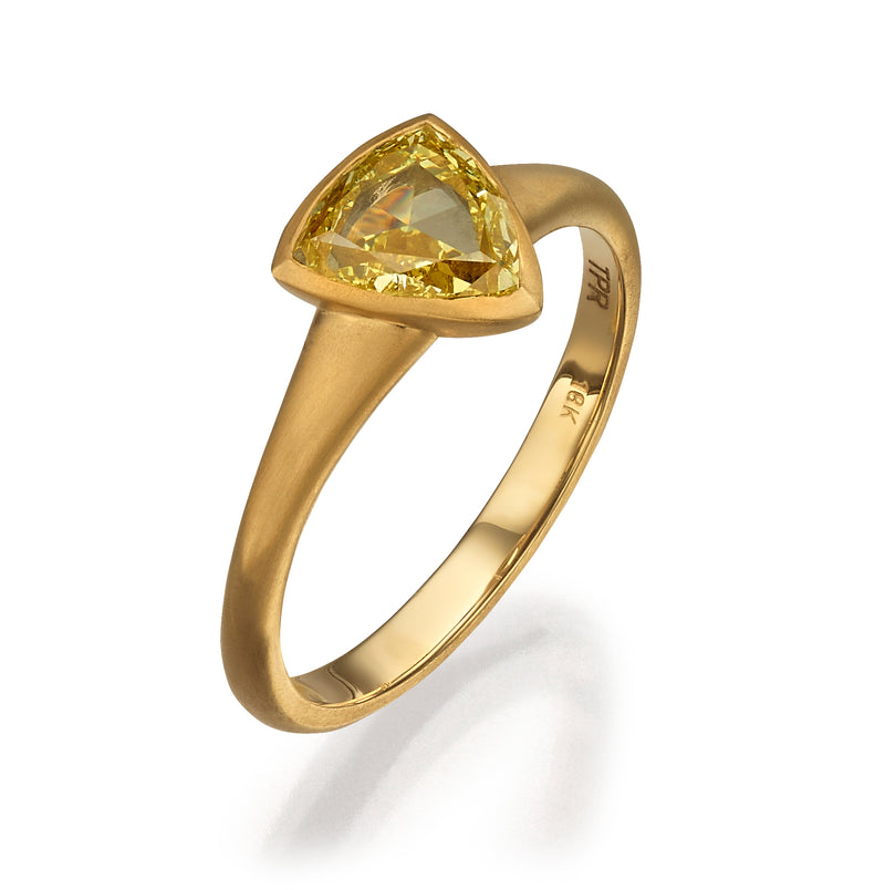 Yellow Triangle Fancy Ring