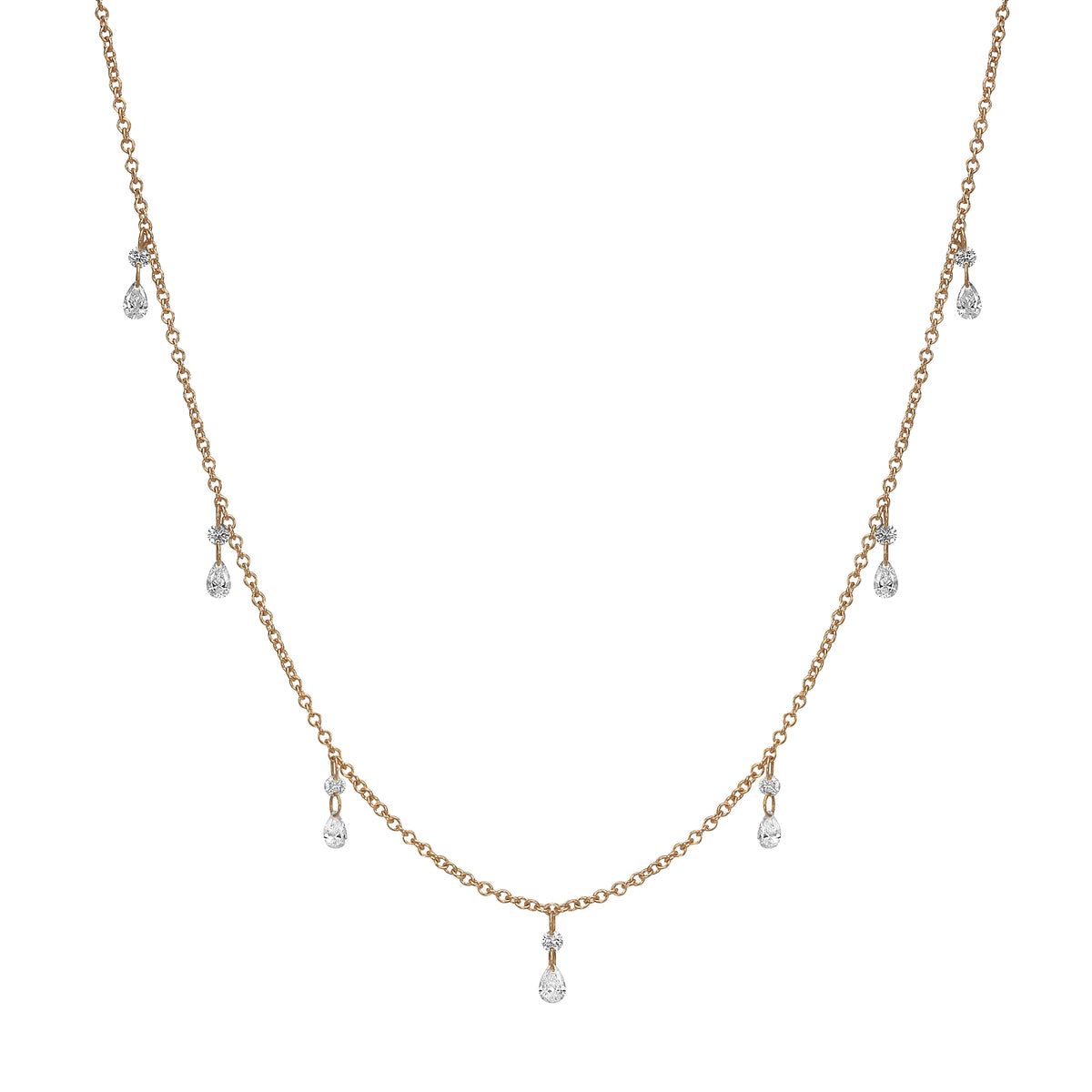 Pear Diamond Drop Necklace