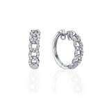 Chain Link Diamond Hoops white gold