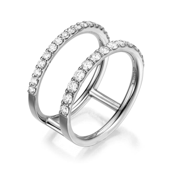 Double Band Diamond Ring 18k White