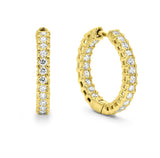 Inside-Out Diamond Hoops yellow gold 18k