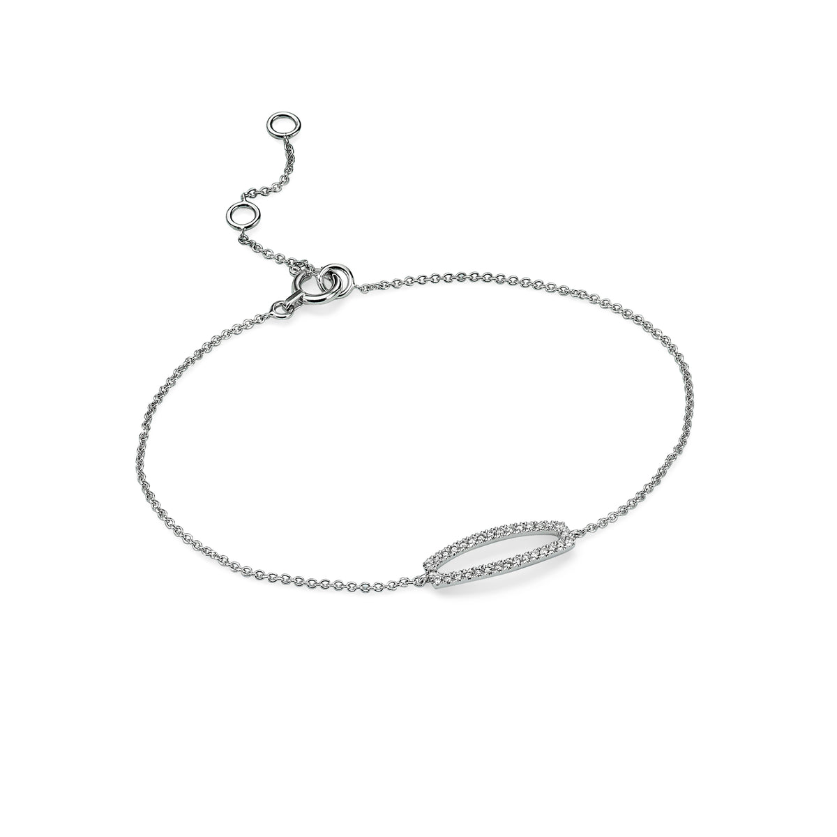 Oval Bar Bracelet white gold 18k