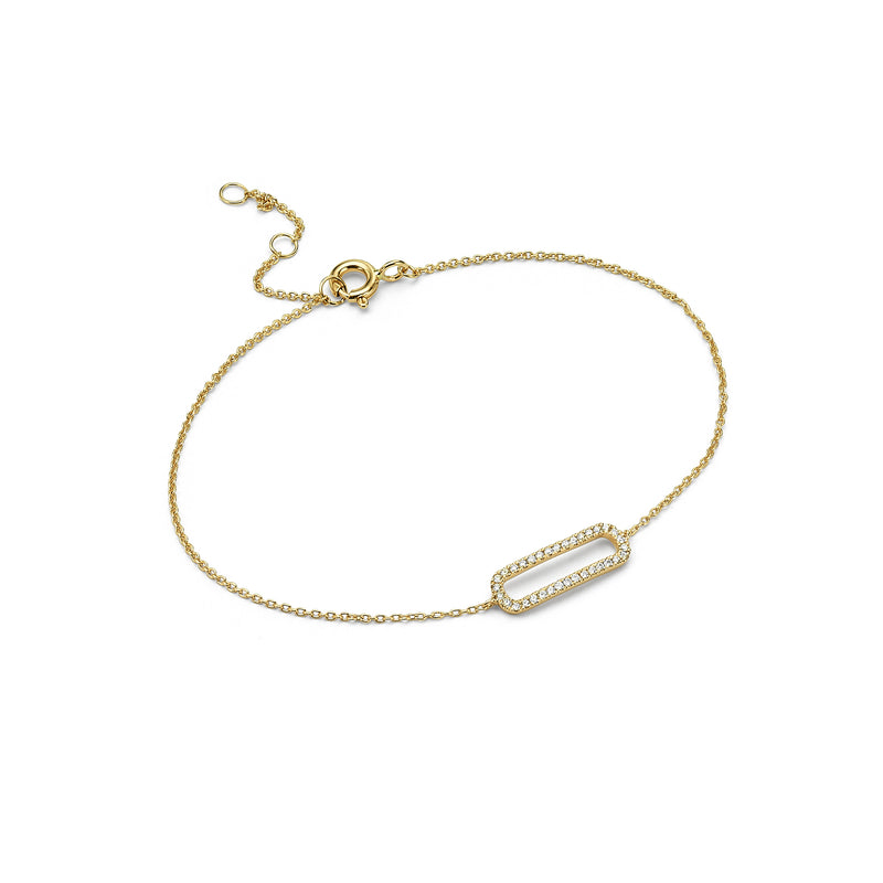 Diamond Rectangle Bar Bracelet yellow gold 18k