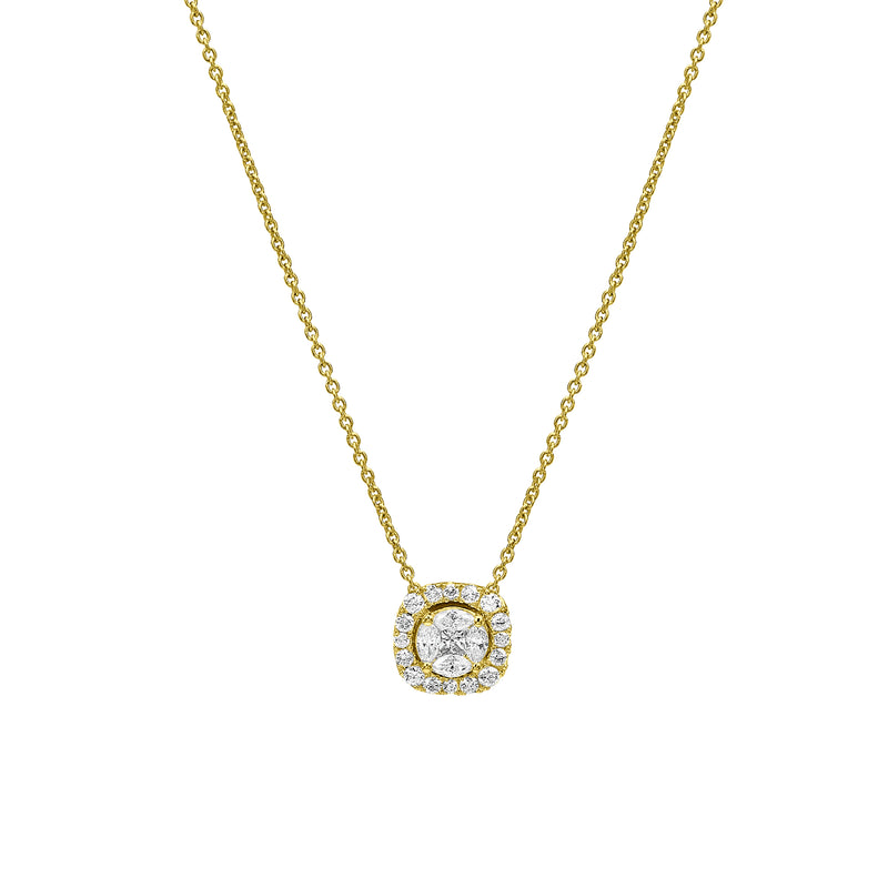Illuision Solitaire Necklace 18k yellow gold 
