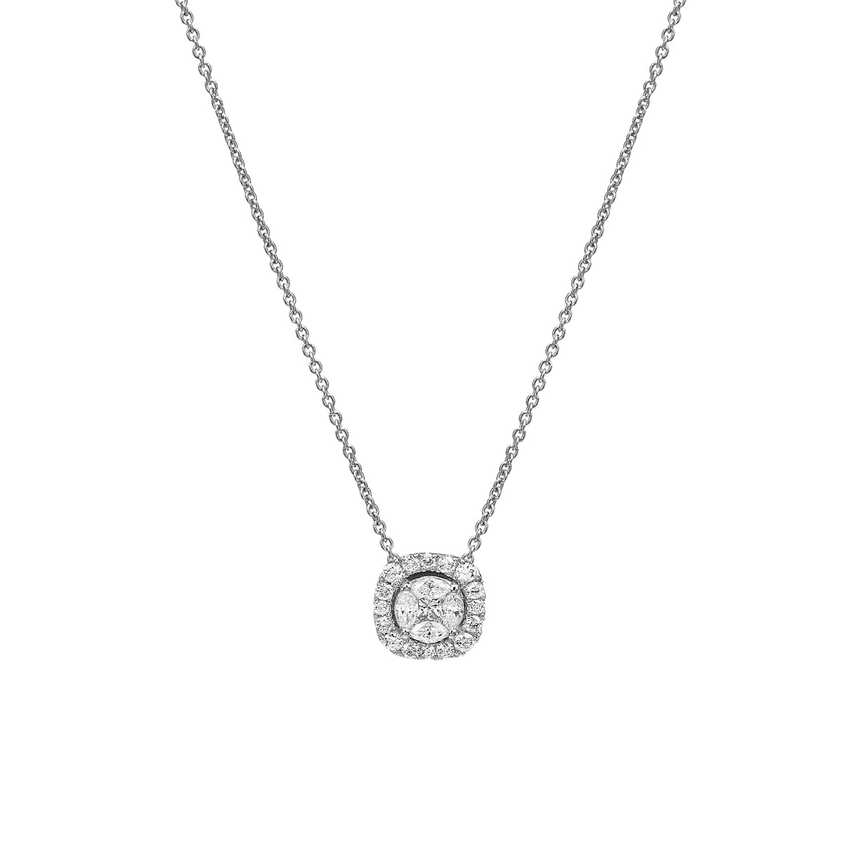 Illuision Solitaire Necklace 18k gold