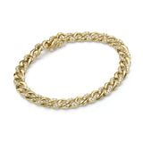 Pave Diamond Chain Link Bracelet Rose Gold 18k