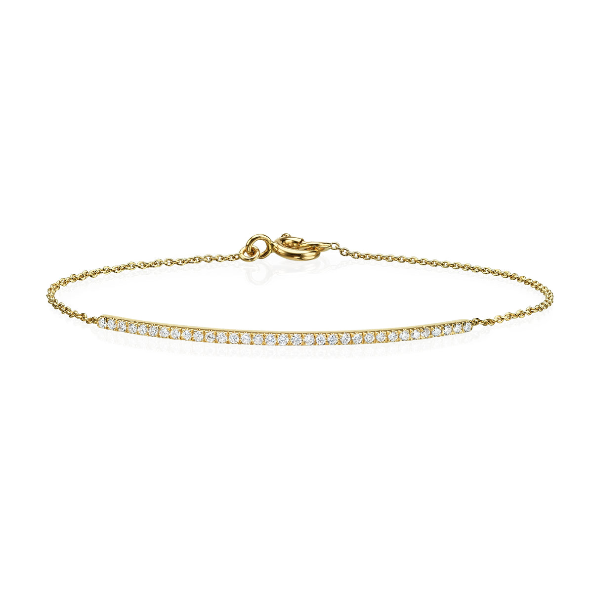 Diamond bar bracelet yellow gold 18K