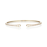 open diamond rose gold bangle front view
