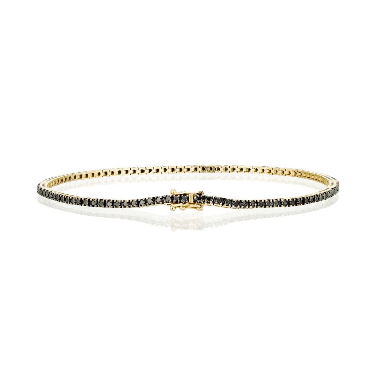 Classic 1ct black diamonds tennis bracelet clasp