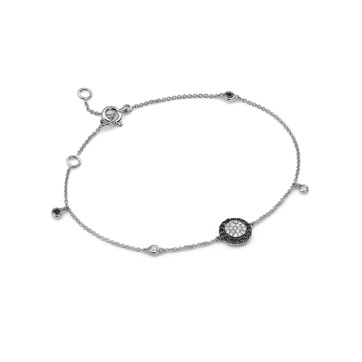 Black and Gold Diamond Sun Bracelet 18k