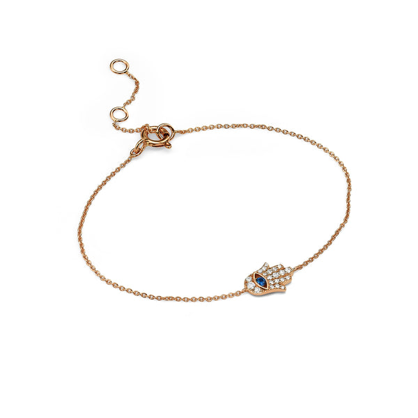 Diamond and Sapphire Hamsa bracelet
