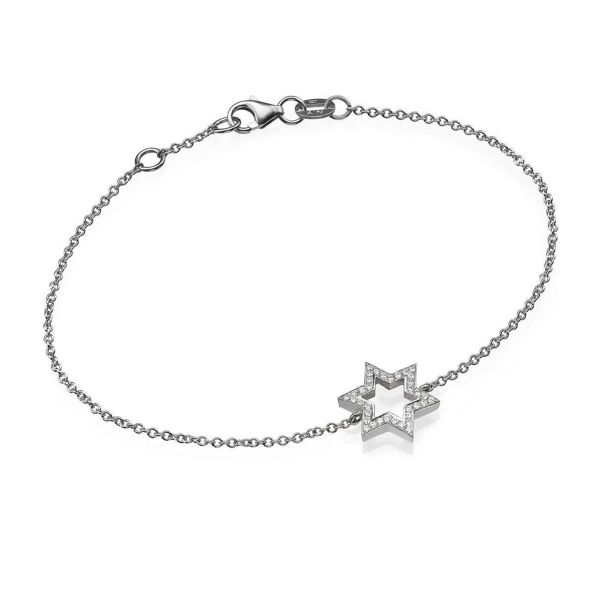 white gold diamond david star bracelet 18K Gold Fine Jewelry