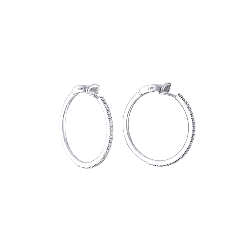 Medium Diamond Hoops white gold 18K