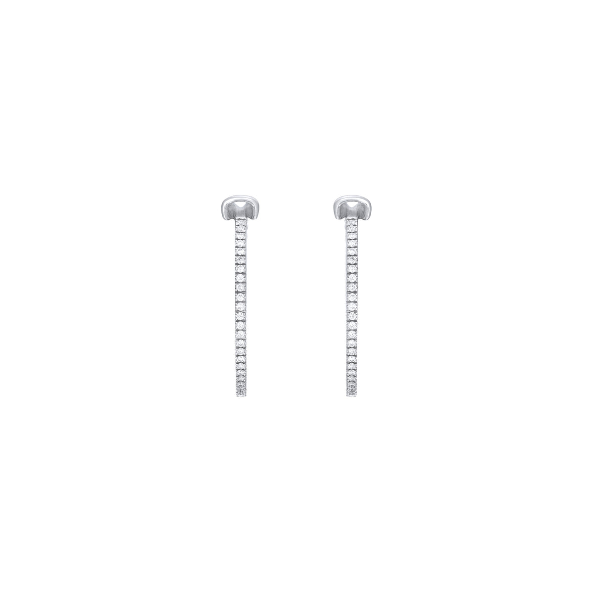 Medium Diamond Hoops white gold 18K front view