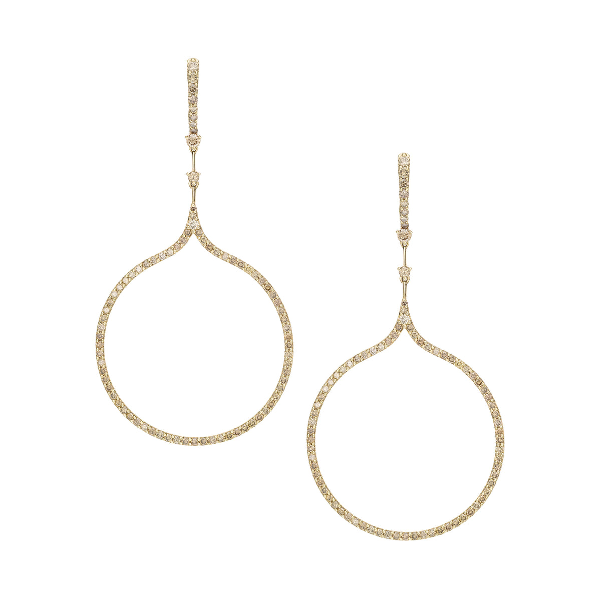 Brown Diamond Drop Earrings 18K gold 