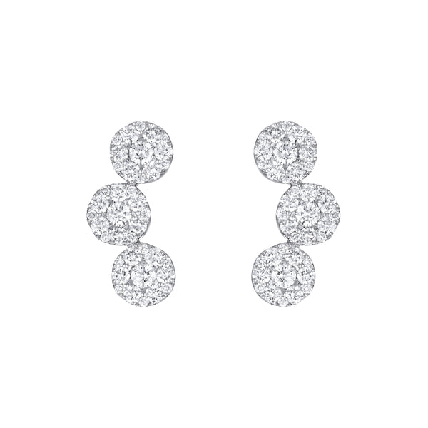 Diamond Circle’s Trio Earrings 18K white gold
