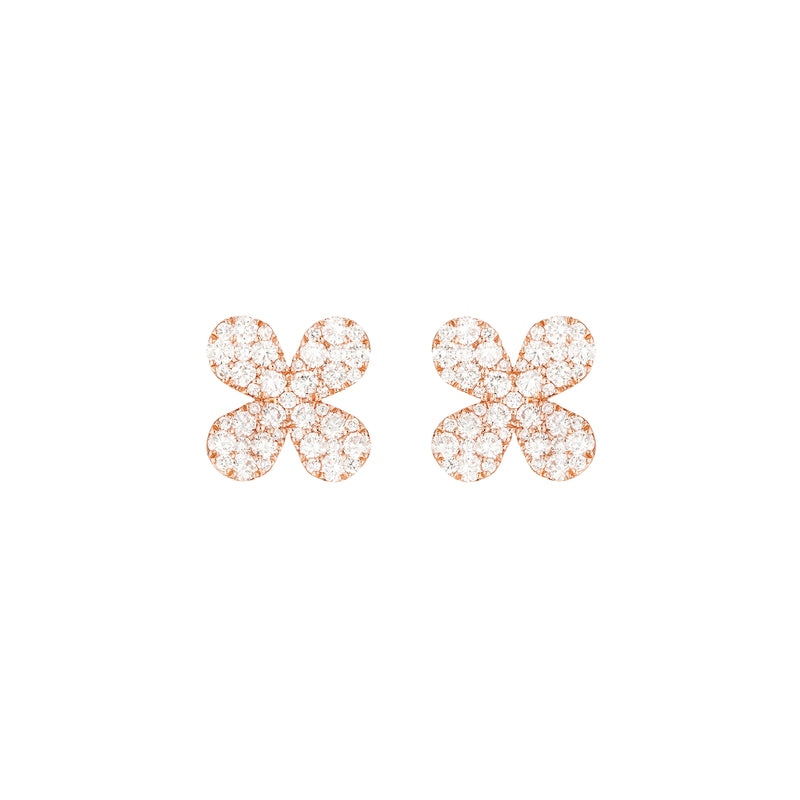 Diamond Flowers Earrings rose gold 18K