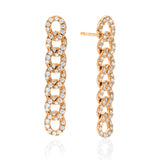 Pave Diamond Chain Link Earrings rose gold