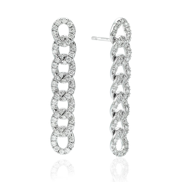 Pave Diamond Chain Link Earrings