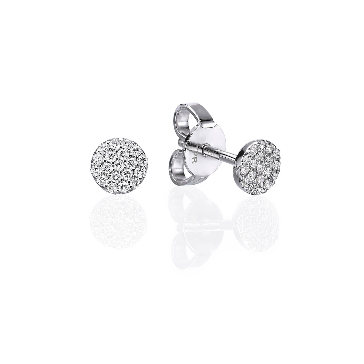 Mini Pavé Stud Earrings white gold 18K