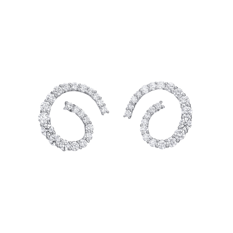 Diamond Spiral Earrings 18K gold