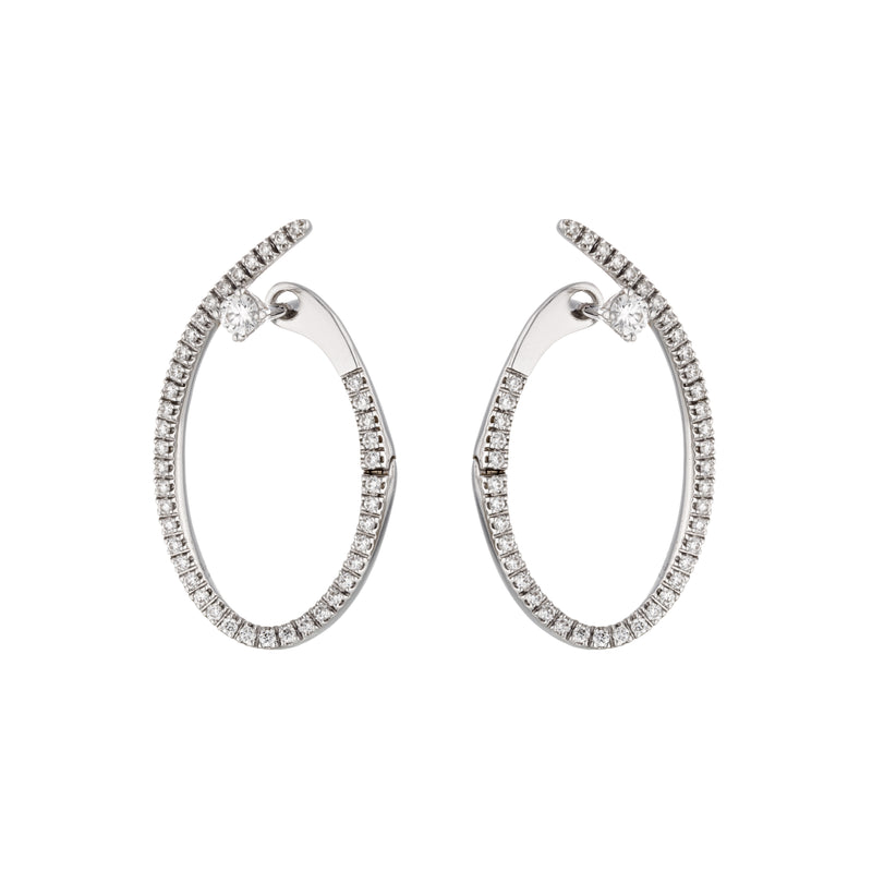 twisted oval hoops 18K white gold