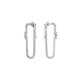 Diamond Paper Clip Earrings white gold 18K gold