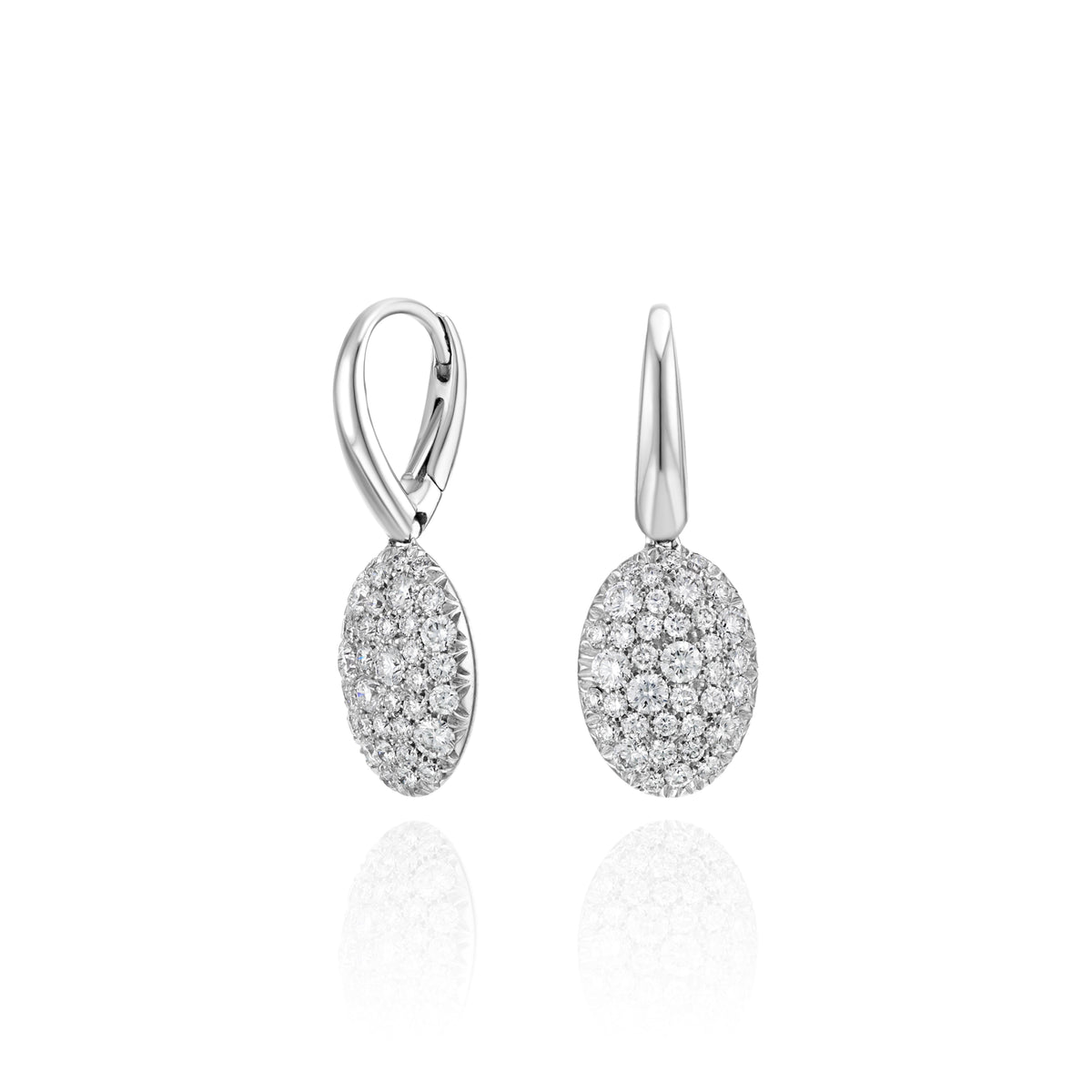 Pavé Diamond Earrings 18K Gold