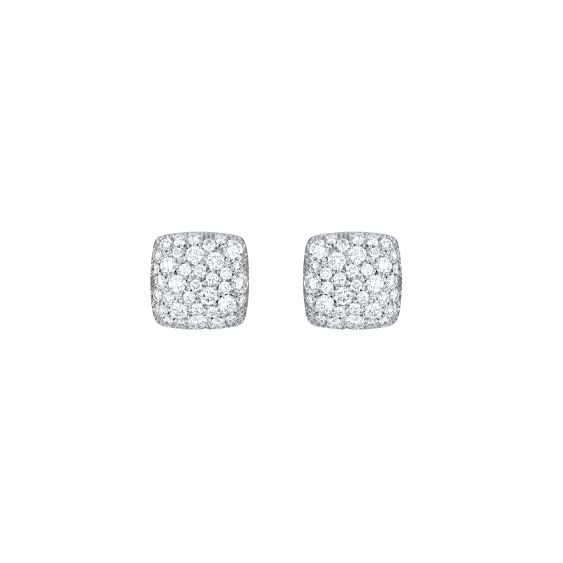 Diamond Pave Cushions Earrings white gold 18K