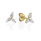 Diamond Triangle Earrings yellow gold 18K