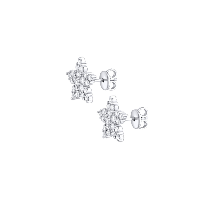 Diamond Snowflake earrings 18K white gold