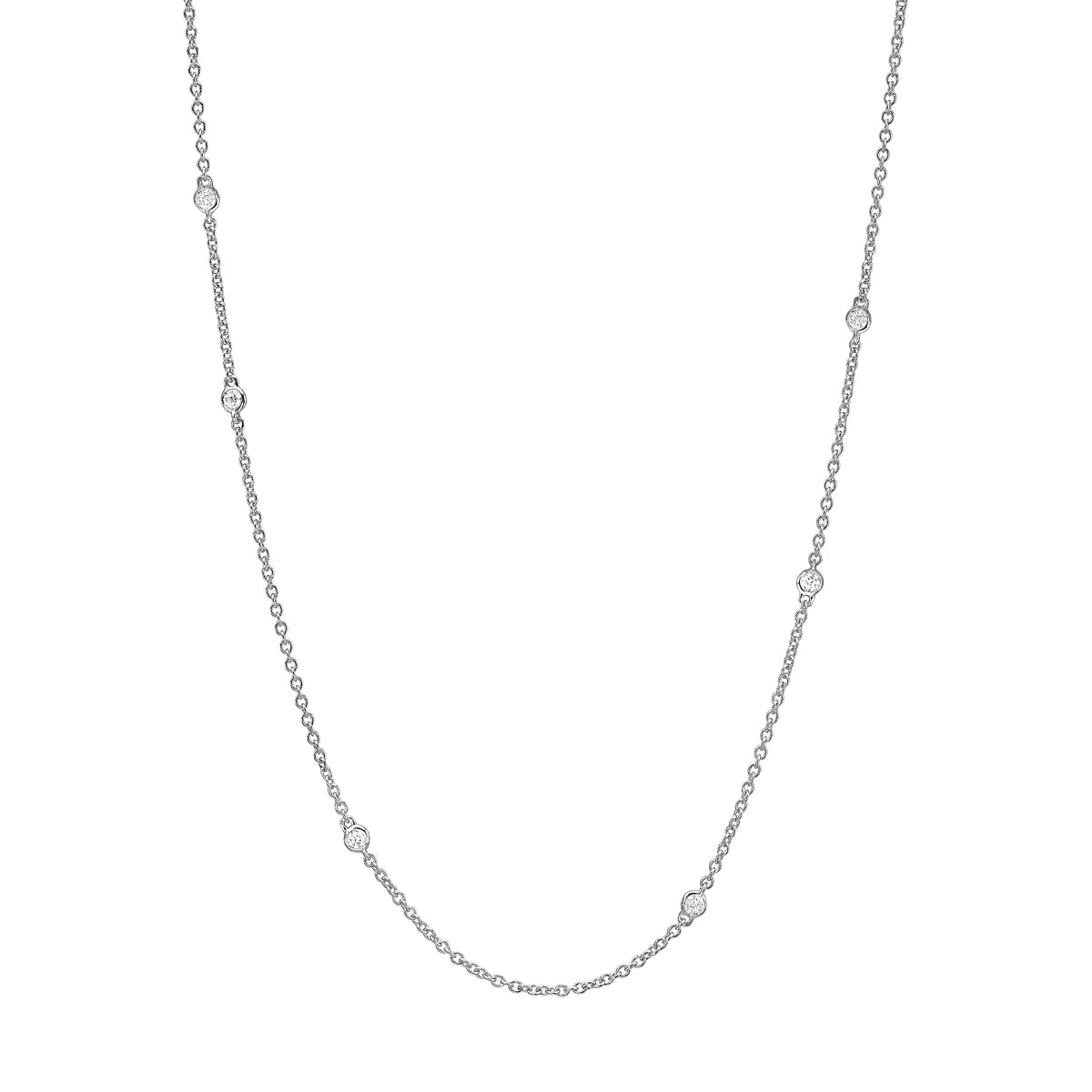 11 Diamond Bezel Station Necklace