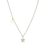 Double Star Diamond Necklace yellow gold 18K