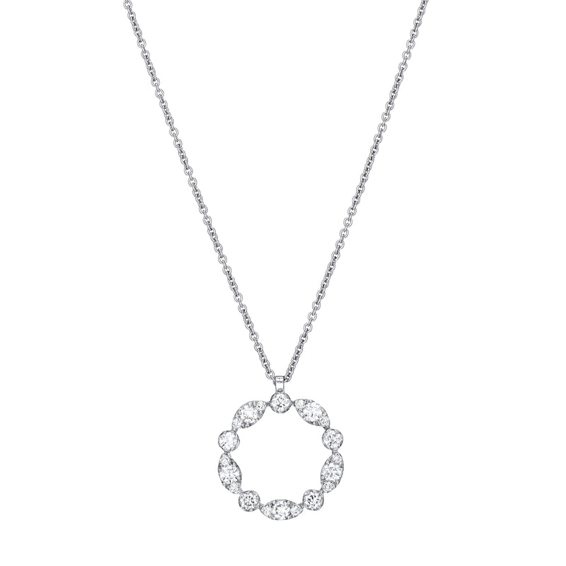 Marquise Circle Diamond Necklace