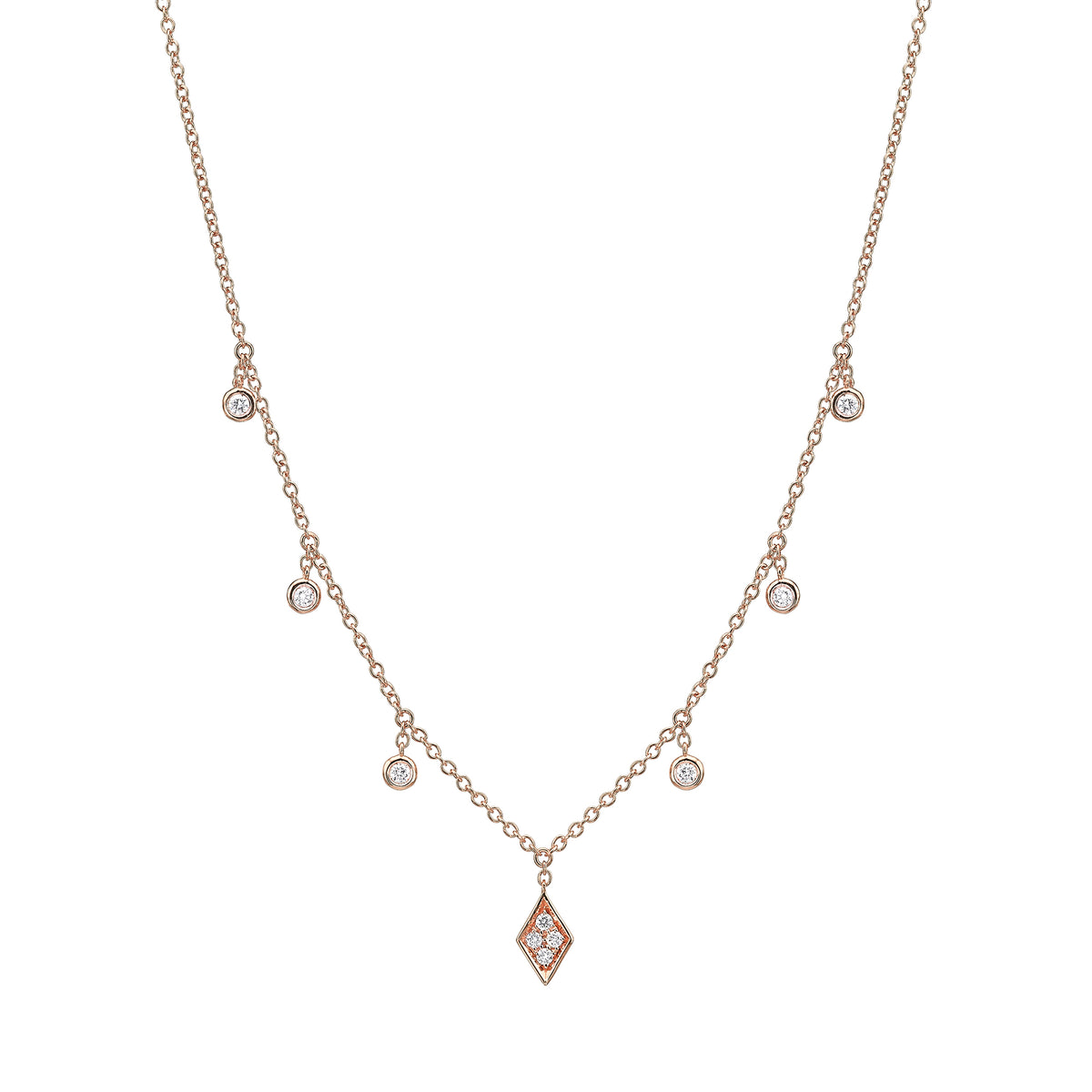 Dangling Diamond Necklace with Marquise-Shaped Drop