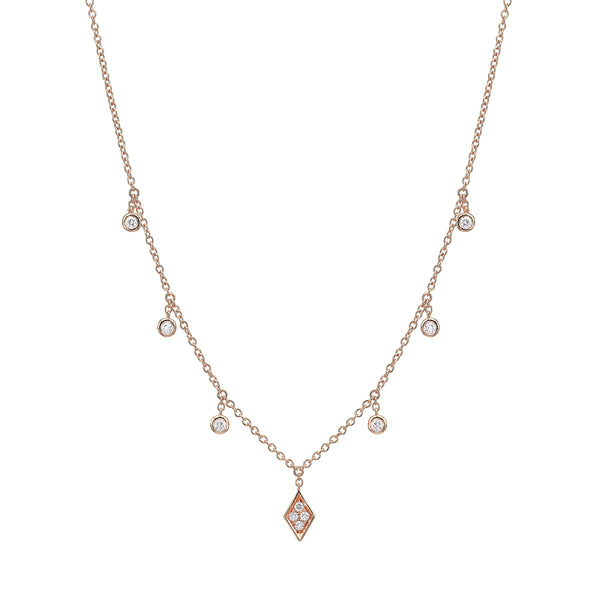 Dangling Diamond Necklace with Marquise-Shaped Drop